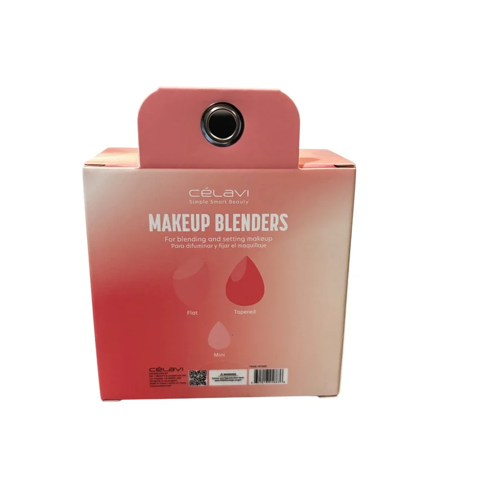 Celavi Makeup Blenders 3 Piece Variety Sized Makeup Sponges Set Pink Red 45756R1
